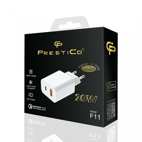 LAD.SIEC.PRESTICO F11 USB-A+USB-C QC+PD