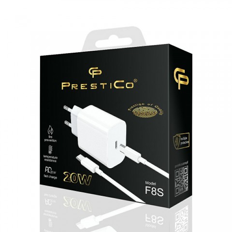 LAD.SIEC.F8S USB-C+C2C 20W PD WHITE PRES