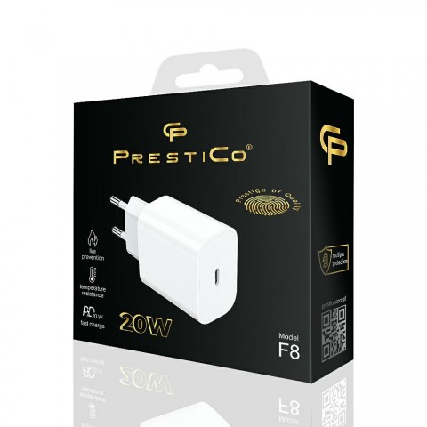 LAD.SIEC.PRESTICO F8 USB C 20W WHITE